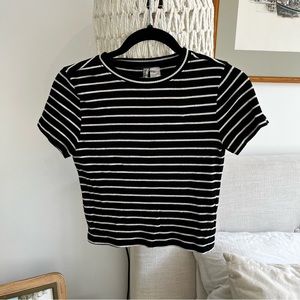 60. H&M cropped striped t shirt